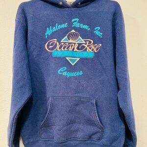 Ocean Rose Abalone Farm Blue Hooded Sweatshirt Hoodie VINTAGE 90s Size XL EUC